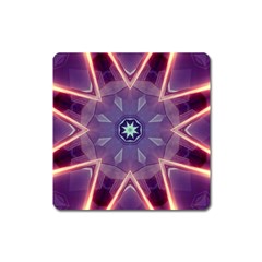 Abstract Glow Kaleidoscopic Light Square Magnet by Ravend