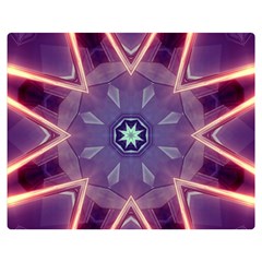 Abstract Glow Kaleidoscopic Light One Side Premium Plush Fleece Blanket (medium) by Ravend