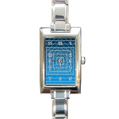 Network Social Abstract Rectangle Italian Charm Watch