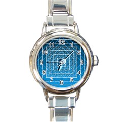 Network Social Abstract Round Italian Charm Watch by Ravend