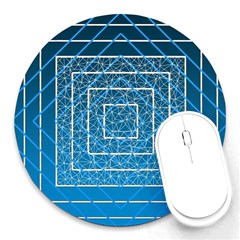 Network Social Abstract Round Mousepad