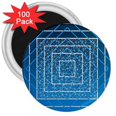 Network Social Abstract 3  Magnets (100 pack)