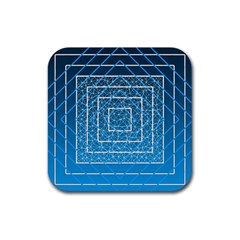 Network Social Abstract Rubber Coaster (Square)