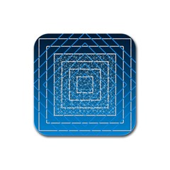 Network Social Abstract Rubber Square Coaster (4 pack)