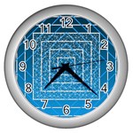 Network Social Abstract Wall Clock (Silver) Front