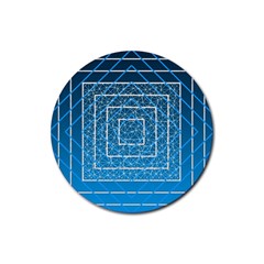 Network Social Abstract Rubber Coaster (Round)