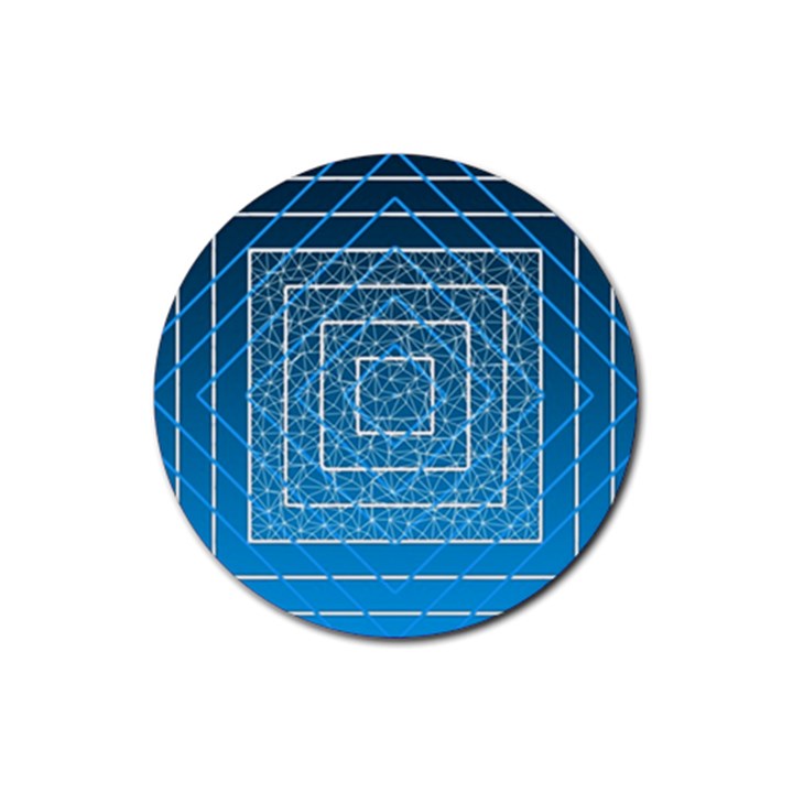 Network Social Abstract Rubber Coaster (Round)