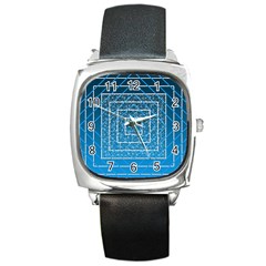 Network Social Abstract Square Metal Watch by Ravend