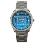 Network Social Abstract Sport Metal Watch Front