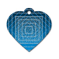 Network Social Abstract Dog Tag Heart (One Side)