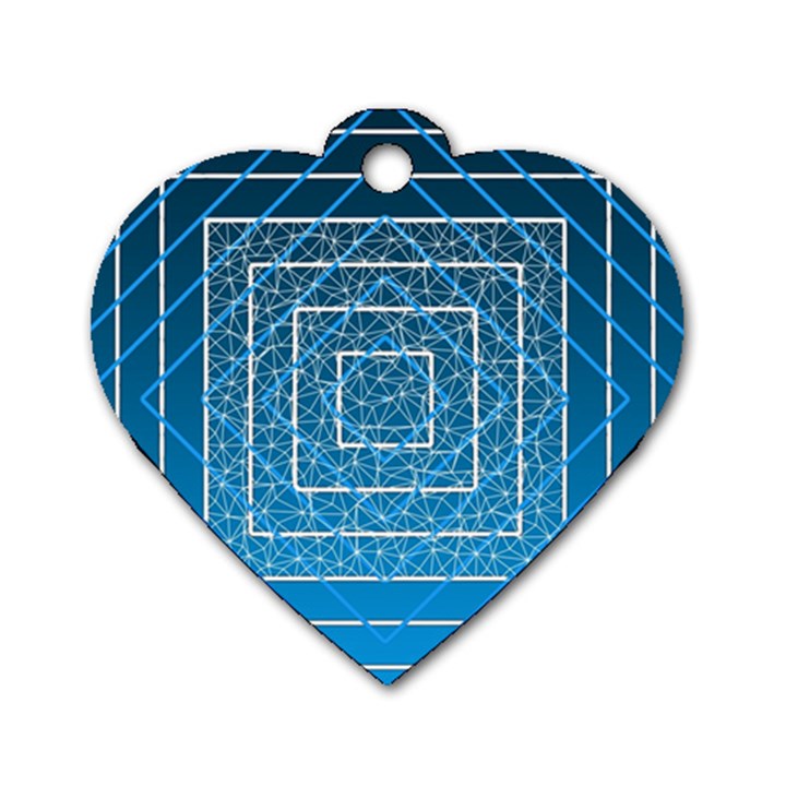 Network Social Abstract Dog Tag Heart (One Side)