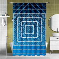 Network Social Abstract Shower Curtain 48  X 72  (small)  by Ravend