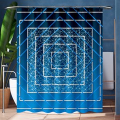 Network Social Abstract Shower Curtain 60  X 72  (medium)  by Ravend