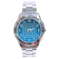 Network Social Abstract Stainless Steel Analogue Watch