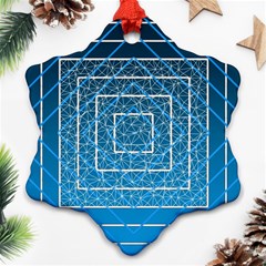 Network Social Abstract Snowflake Ornament (Two Sides)