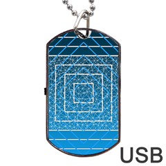 Network Social Abstract Dog Tag USB Flash (One Side)