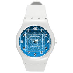 Network Social Abstract Round Plastic Sport Watch (M)