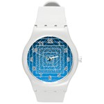 Network Social Abstract Round Plastic Sport Watch (M) Front