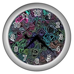 Background Pattern Texture Design Wall Clock (silver) by Ravend