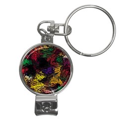 Abstract Painting Colorful Nail Clippers Key Chain by Ravend