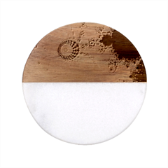 Apple Males Almond Bread Abstract Classic Marble Wood Coaster (round) 