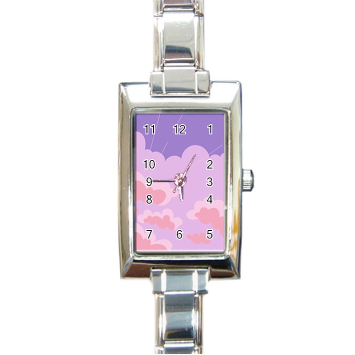 Sky Nature Sunset Clouds Space Fantasy Sunrise Rectangle Italian Charm Watch