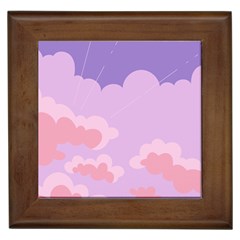 Sky Nature Sunset Clouds Space Fantasy Sunrise Framed Tile