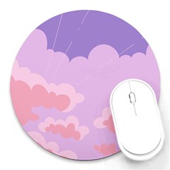 Sky Nature Sunset Clouds Space Fantasy Sunrise Round Mousepad