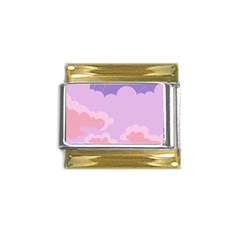 Sky Nature Sunset Clouds Space Fantasy Sunrise Gold Trim Italian Charm (9mm) by Ravend