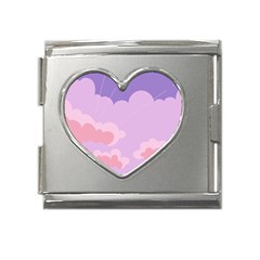 Sky Nature Sunset Clouds Space Fantasy Sunrise Mega Link Heart Italian Charm (18mm)