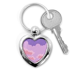 Sky Nature Sunset Clouds Space Fantasy Sunrise Key Chain (Heart)