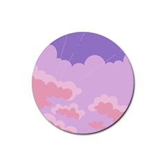 Sky Nature Sunset Clouds Space Fantasy Sunrise Rubber Coaster (Round)