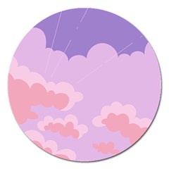 Sky Nature Sunset Clouds Space Fantasy Sunrise Magnet 5  (Round)