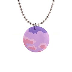 Sky Nature Sunset Clouds Space Fantasy Sunrise 1  Button Necklace