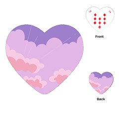 Sky Nature Sunset Clouds Space Fantasy Sunrise Playing Cards Single Design (heart) by Ravend