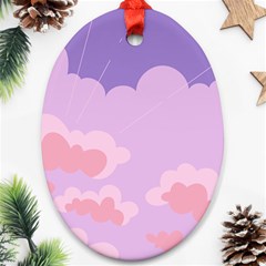 Sky Nature Sunset Clouds Space Fantasy Sunrise Oval Ornament (Two Sides)