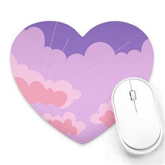 Sky Nature Sunset Clouds Space Fantasy Sunrise Heart Mousepad