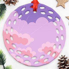 Sky Nature Sunset Clouds Space Fantasy Sunrise Round Filigree Ornament (Two Sides)