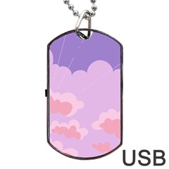 Sky Nature Sunset Clouds Space Fantasy Sunrise Dog Tag USB Flash (Two Sides)