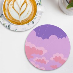 Sky Nature Sunset Clouds Space Fantasy Sunrise UV Print Round Tile Coaster