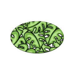 Leaves Nature Monstera Seamless Pattern Repeating Sticker (oval) by Ravend