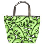 Leaves Nature Monstera Seamless Pattern Repeating Bucket Bag Front