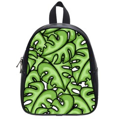 Leaves Nature Monstera Seamless Pattern Repeating School Bag (small) by Ravend