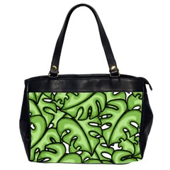 Leaves Nature Monstera Seamless Pattern Repeating Oversize Office Handbag (2 Sides) by Ravend