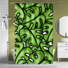 Leaves Nature Monstera Seamless Pattern Repeating Shower Curtain 48  X 72  (small)  by Ravend