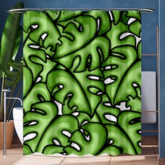 Leaves Nature Monstera Seamless Pattern Repeating Shower Curtain 60  X 72  (medium)  by Ravend