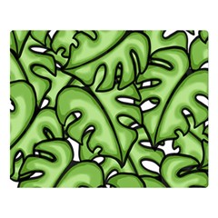 Leaves Nature Monstera Seamless Pattern Repeating Premium Plush Fleece Blanket (large) by Ravend