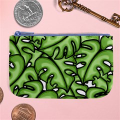 Leaves Nature Monstera Seamless Pattern Repeating Large Coin Purse by Ravend