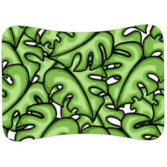 Leaves Nature Monstera Seamless Pattern Repeating Velour Seat Head Rest Cushion by Ravend