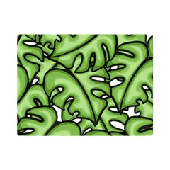 Leaves Nature Monstera Seamless Pattern Repeating One Side Premium Plush Fleece Blanket (mini)